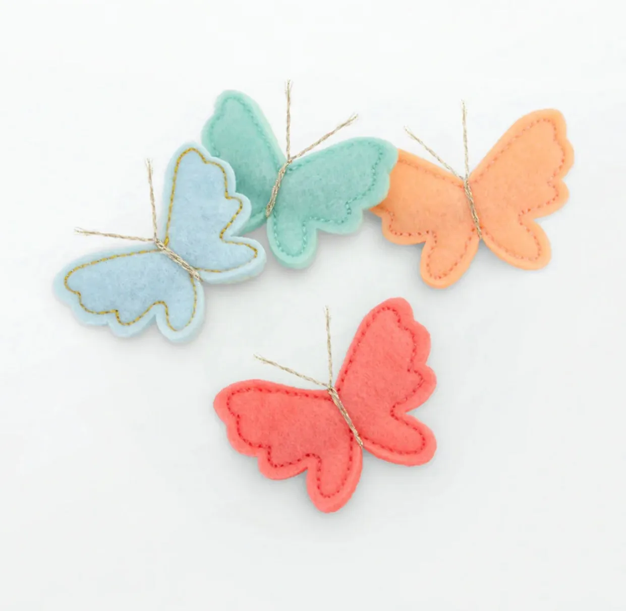 Felt Butterfly Hair Clips (x 4)
