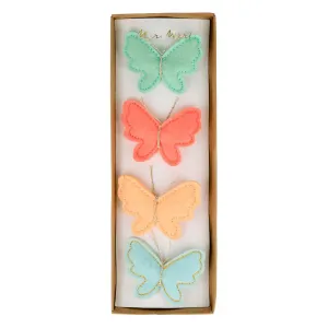 Felt Butterfly Hair Clips (x 4)
