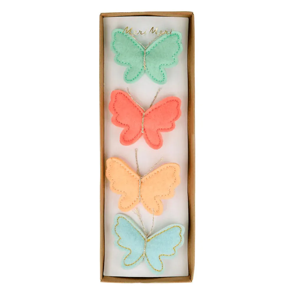 Felt Butterfly Hair Clips (x 4)