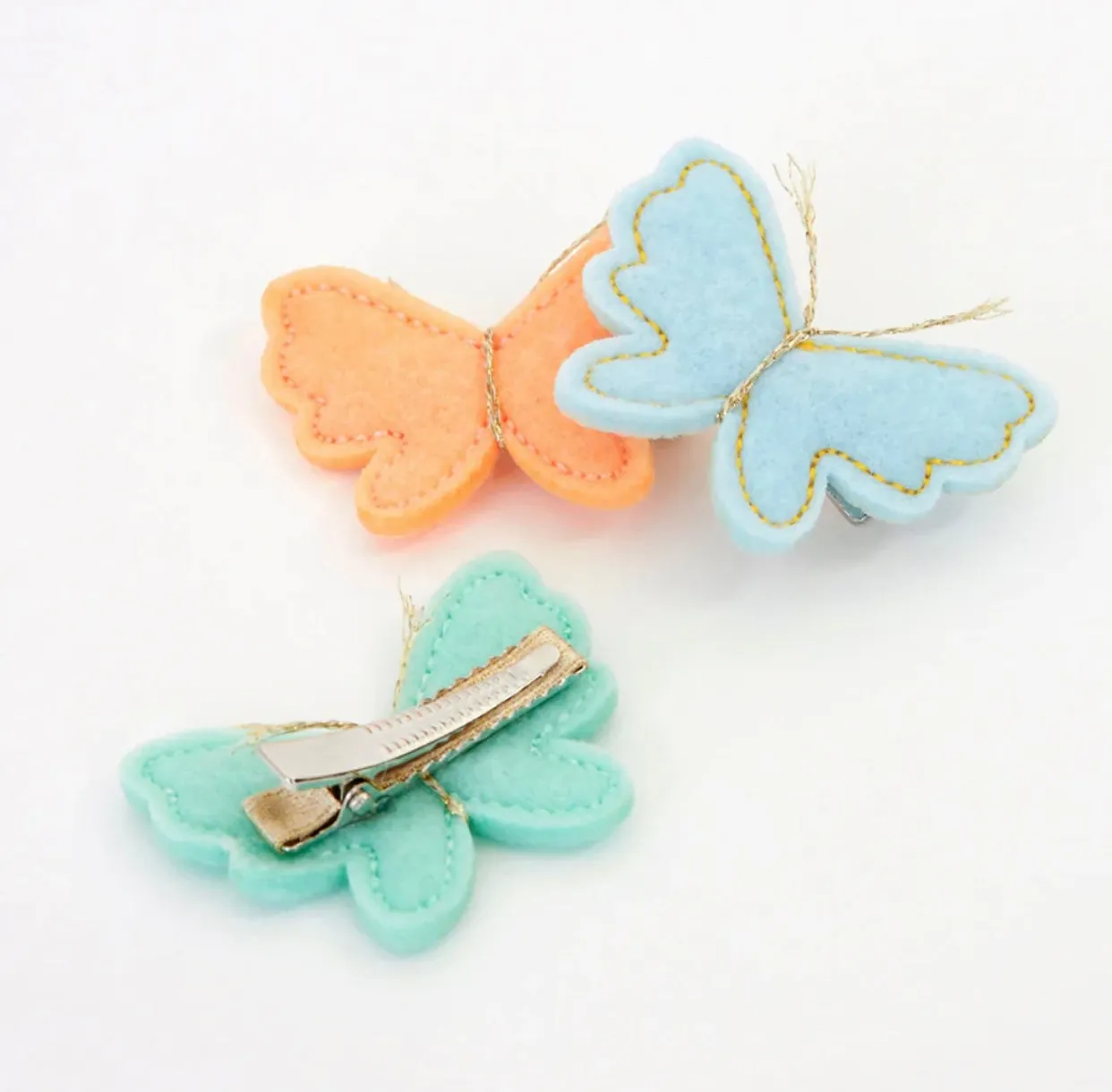 Felt Butterfly Hair Clips (x 4)