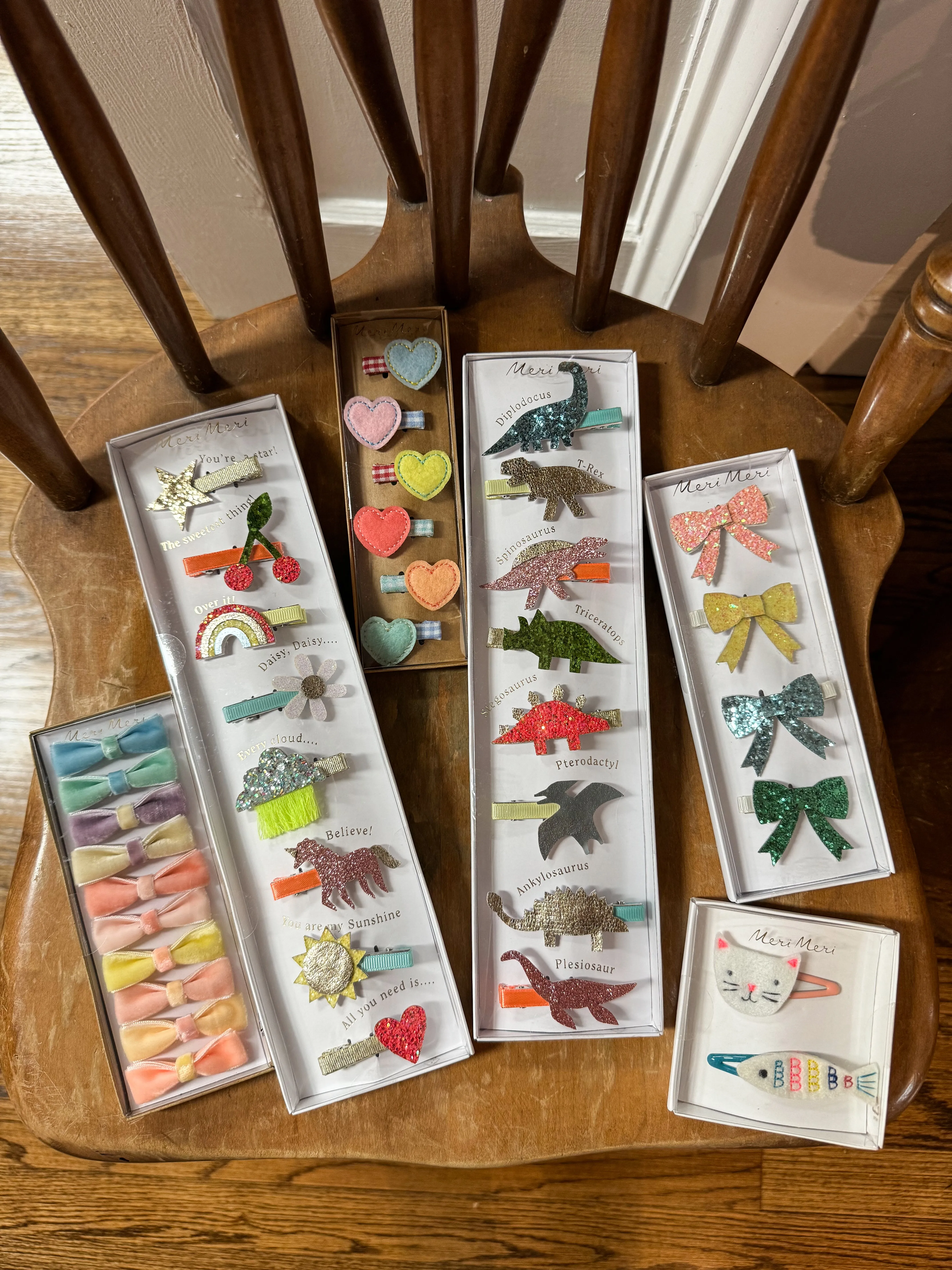 Felt Heart Hair Clips (x 6)