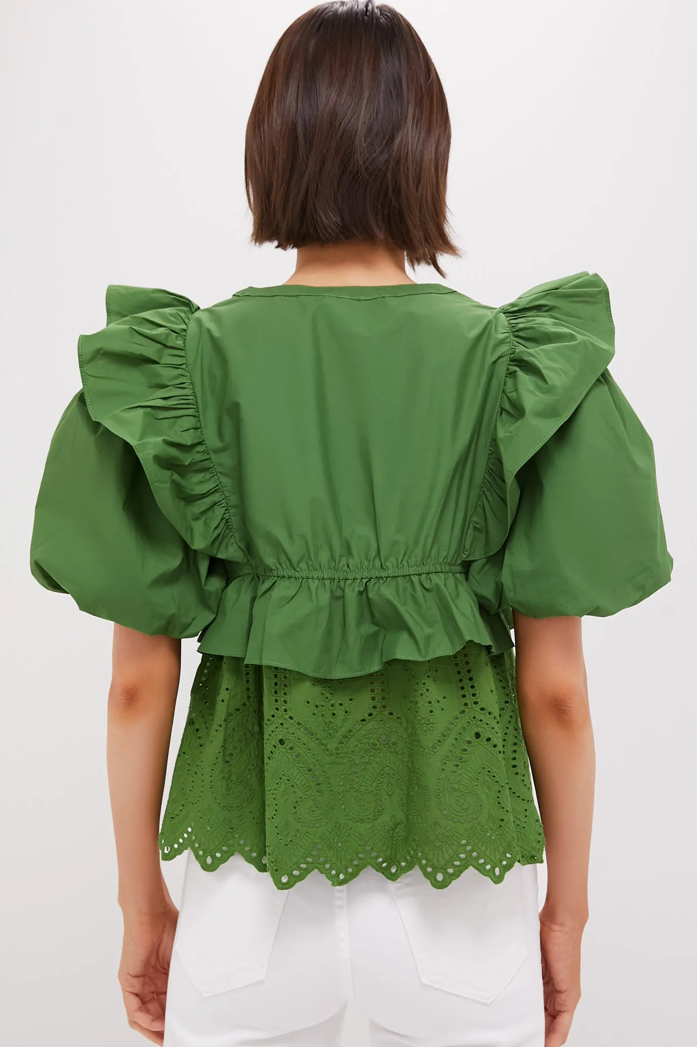 Forest Green Ruffle Nadia Blouse