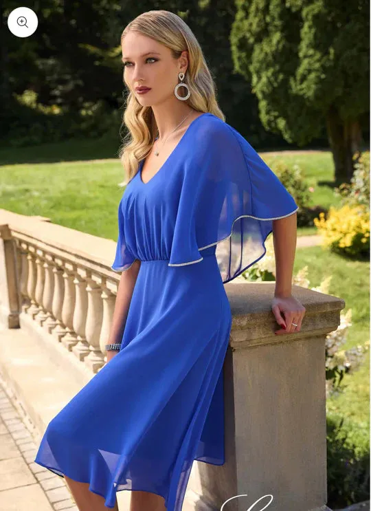 Frank Lyman - Chiffon & Diamante Dress - 248152 - Azure