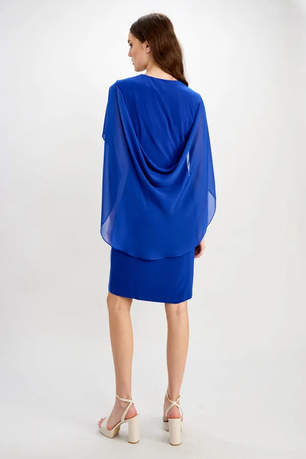 Frank Lyman - Chiffon Drape Dress - 248012 - Royal