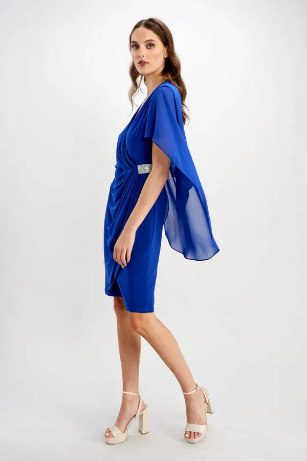 Frank Lyman - Chiffon Drape Dress - 248012 - Royal