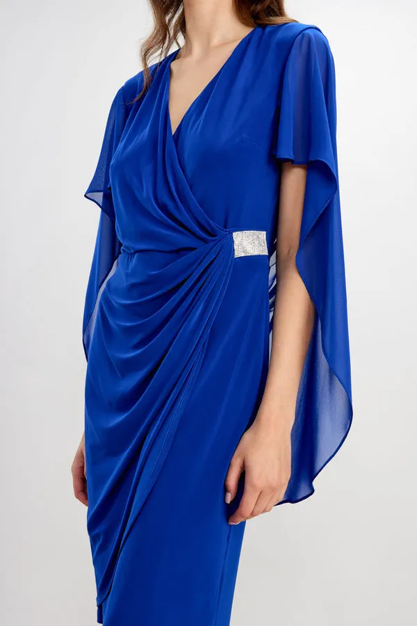 Frank Lyman - Chiffon Drape Dress - 248012 - Royal