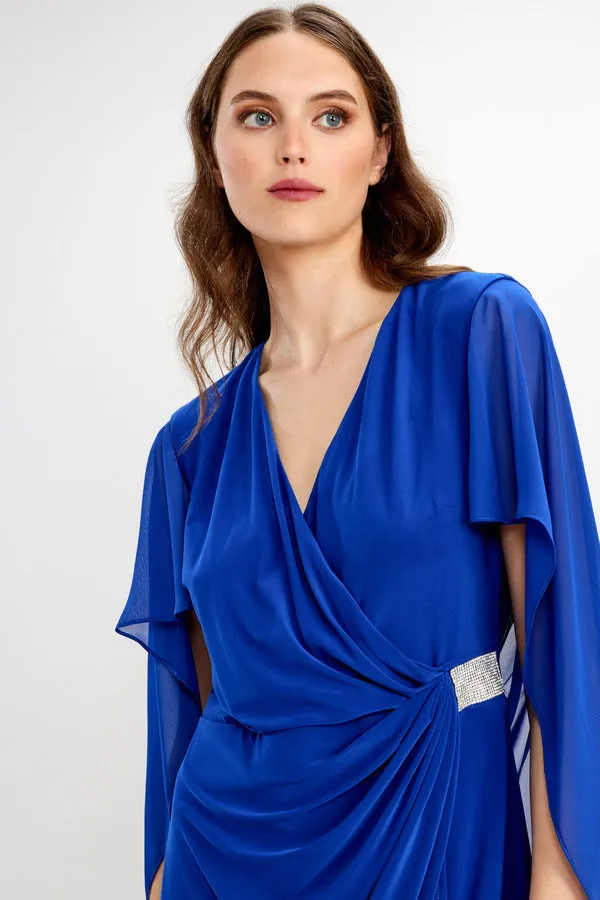 Frank Lyman - Chiffon Drape Dress - 248012 - Royal