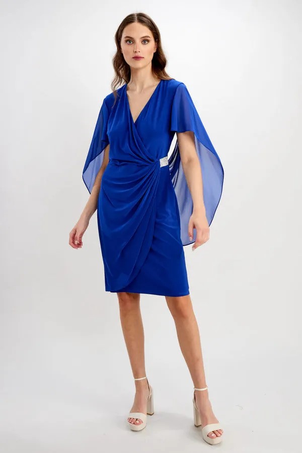 Frank Lyman - Chiffon Drape Dress - 248012 - Royal