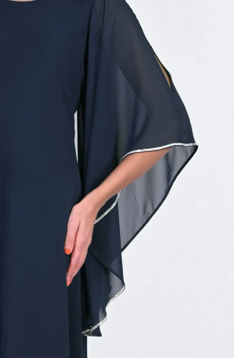 Frank Lyman - Chiffon Overlay Dress - 229119 - Blue or Spruce