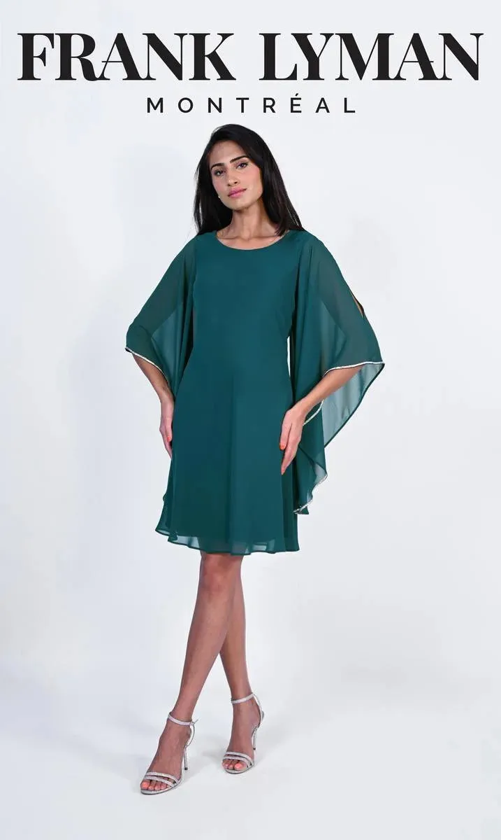 Frank Lyman - Chiffon Overlay Dress - 229119 - Blue or Spruce
