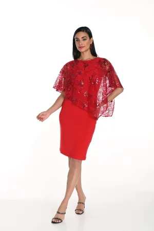 Frank Lyman - Overlay Dress - 249225 - Lipstick/Wine