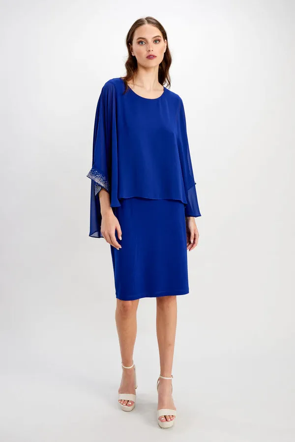 Frank Lyman - Rhinestone Detail Chiffon Dress - 248148 - Imperial Blue