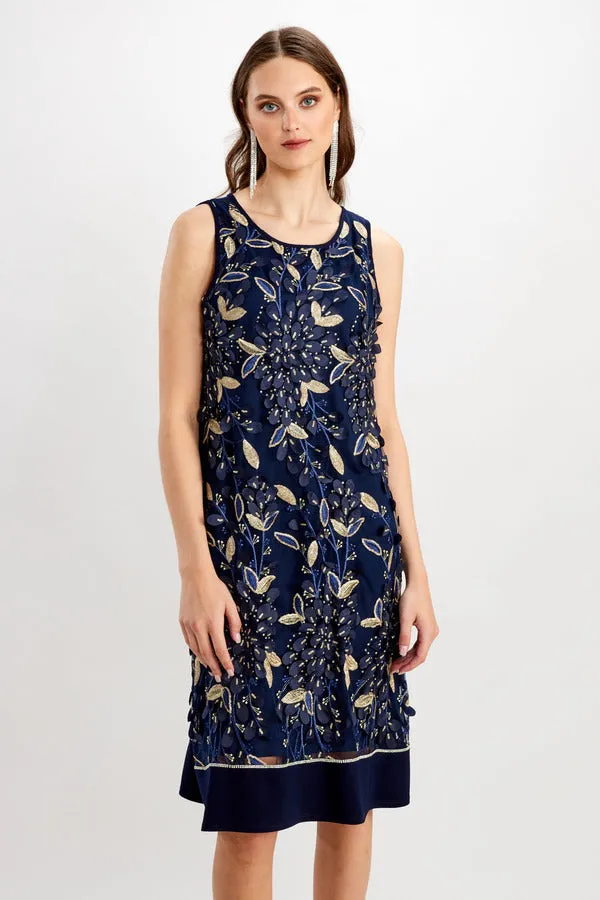 Frank Lyman - Sequin Floral Tank Dress - 248320 - Navy/Gold
