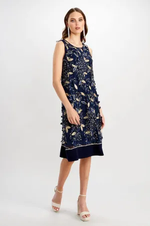 Frank Lyman - Sequin Floral Tank Dress - 248320 - Navy/Gold