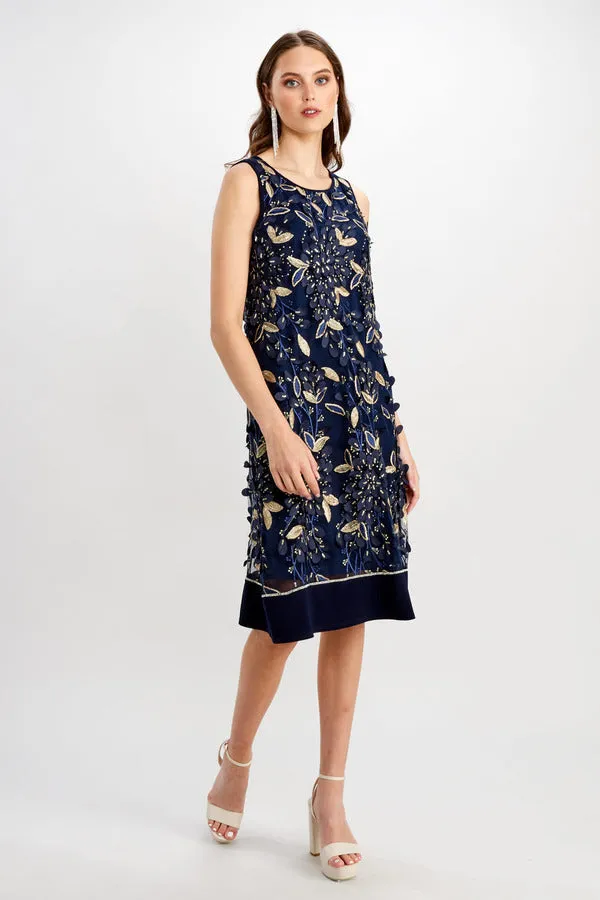 Frank Lyman - Sequin Floral Tank Dress - 248320 - Navy/Gold