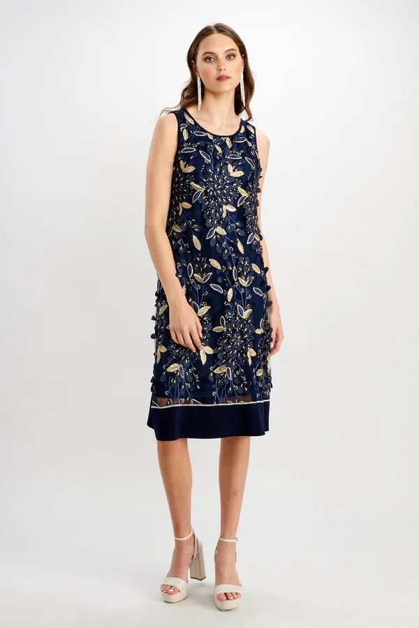 Frank Lyman - Sequin Floral Tank Dress - 248320 - Navy/Gold