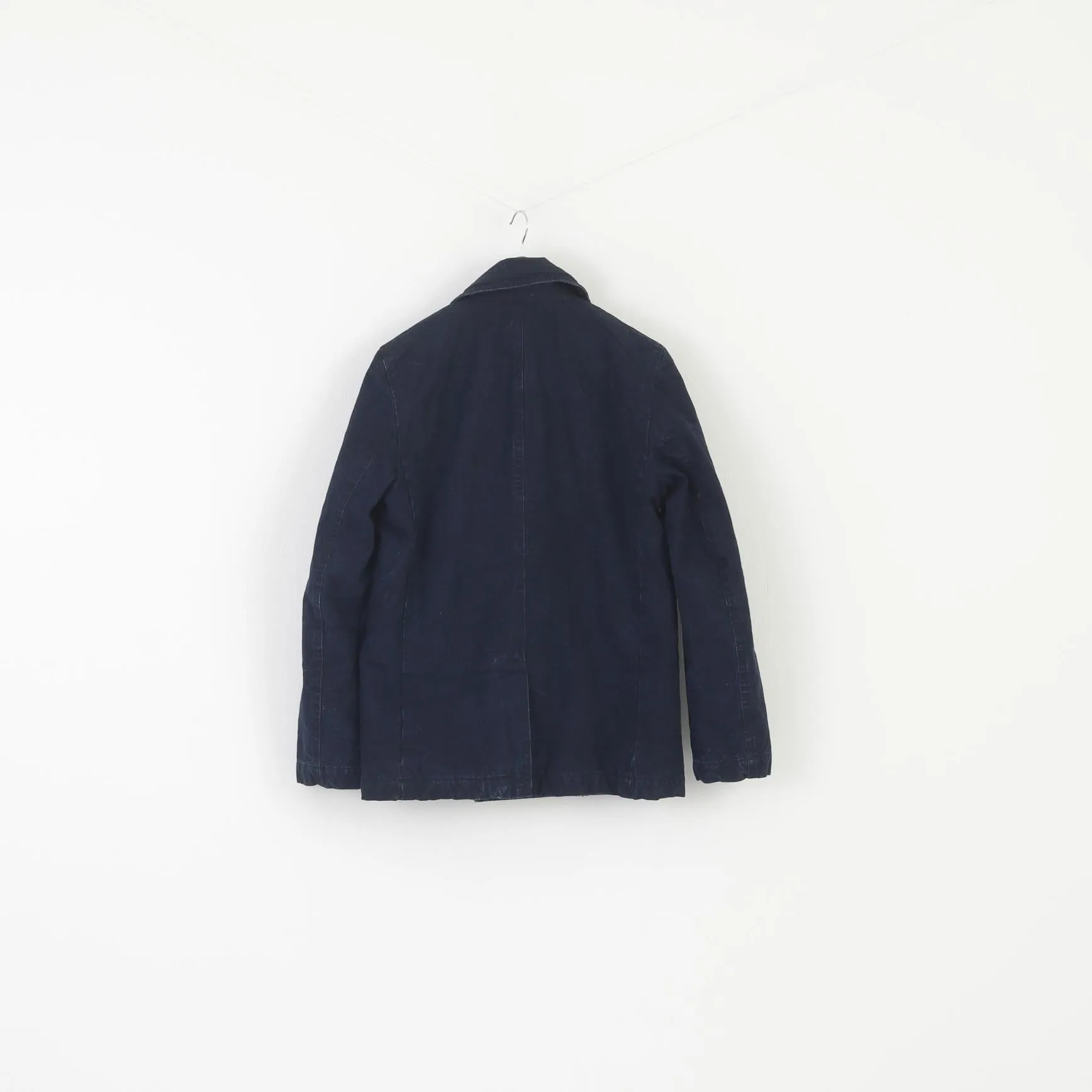 Gap Men S Jacket Navy Denim Cotton Marine Double Breasted Padded Classic Top