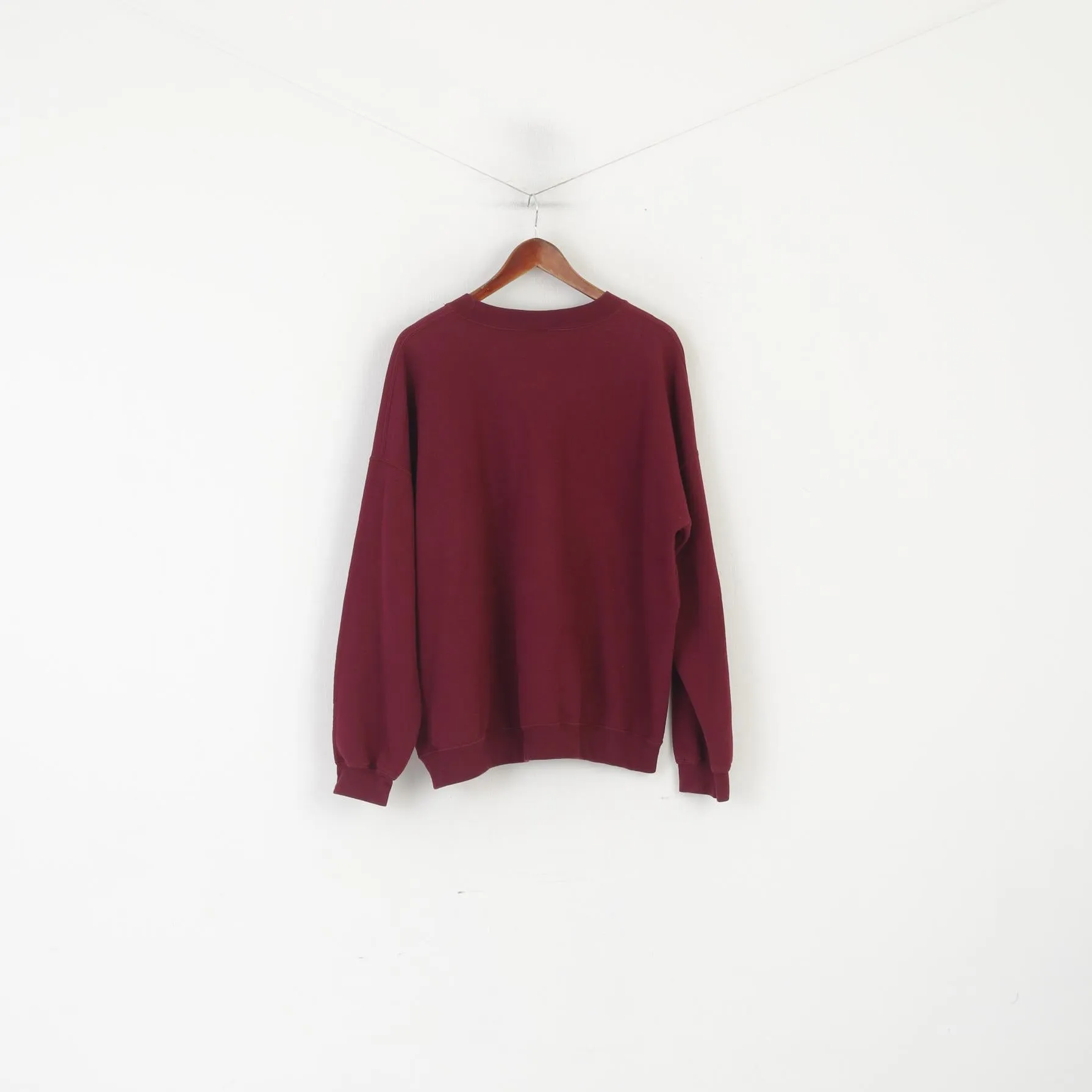 Gildan Men XXL Sweatshirt Maroon Cotton Cross Oversize Crewn Neck Top