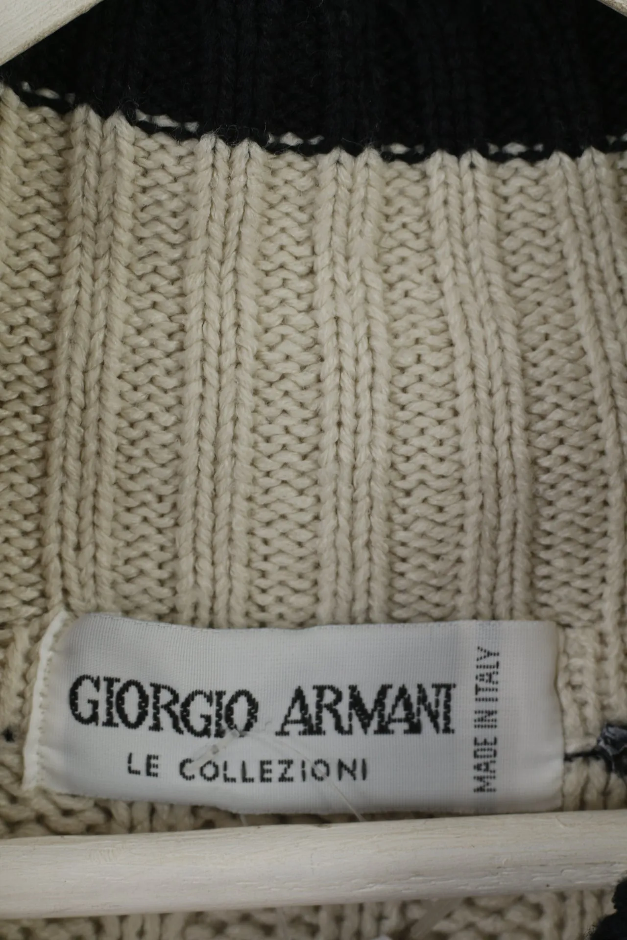 Giorgio Armani Men XL Golf Jumper Beige Acrylic Classic Stretch Sweater
