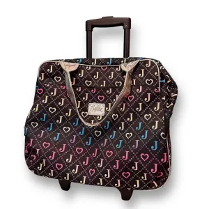 Girls Justice Rolling Luggage Black Heart Print Carry-On Suitcase