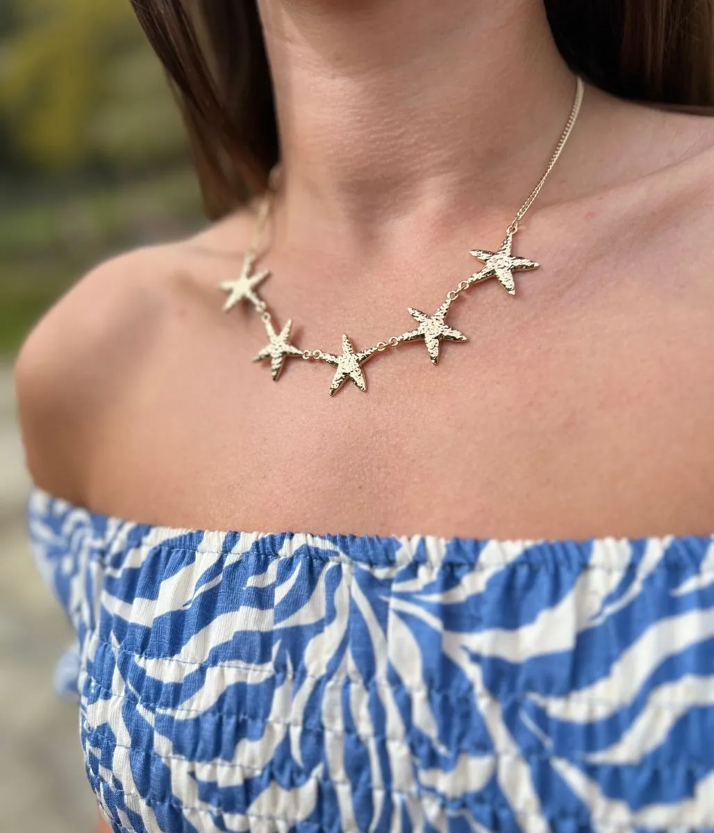 Gold Starfish Chain Necklace