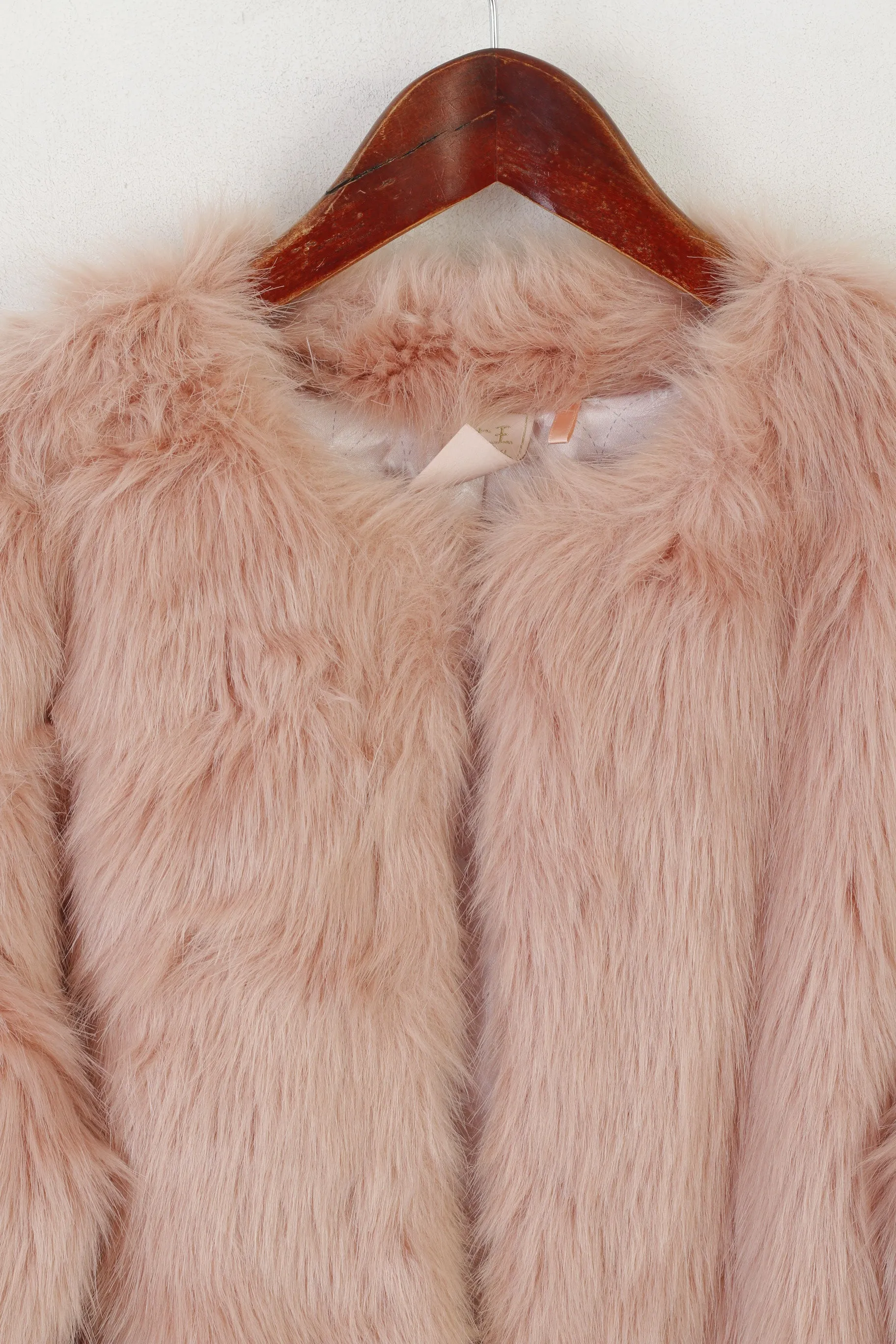 H&M Nicki Minay Women 36 S Jacket Oversize Rose Pink Faux Fur Unicorn Glam Top