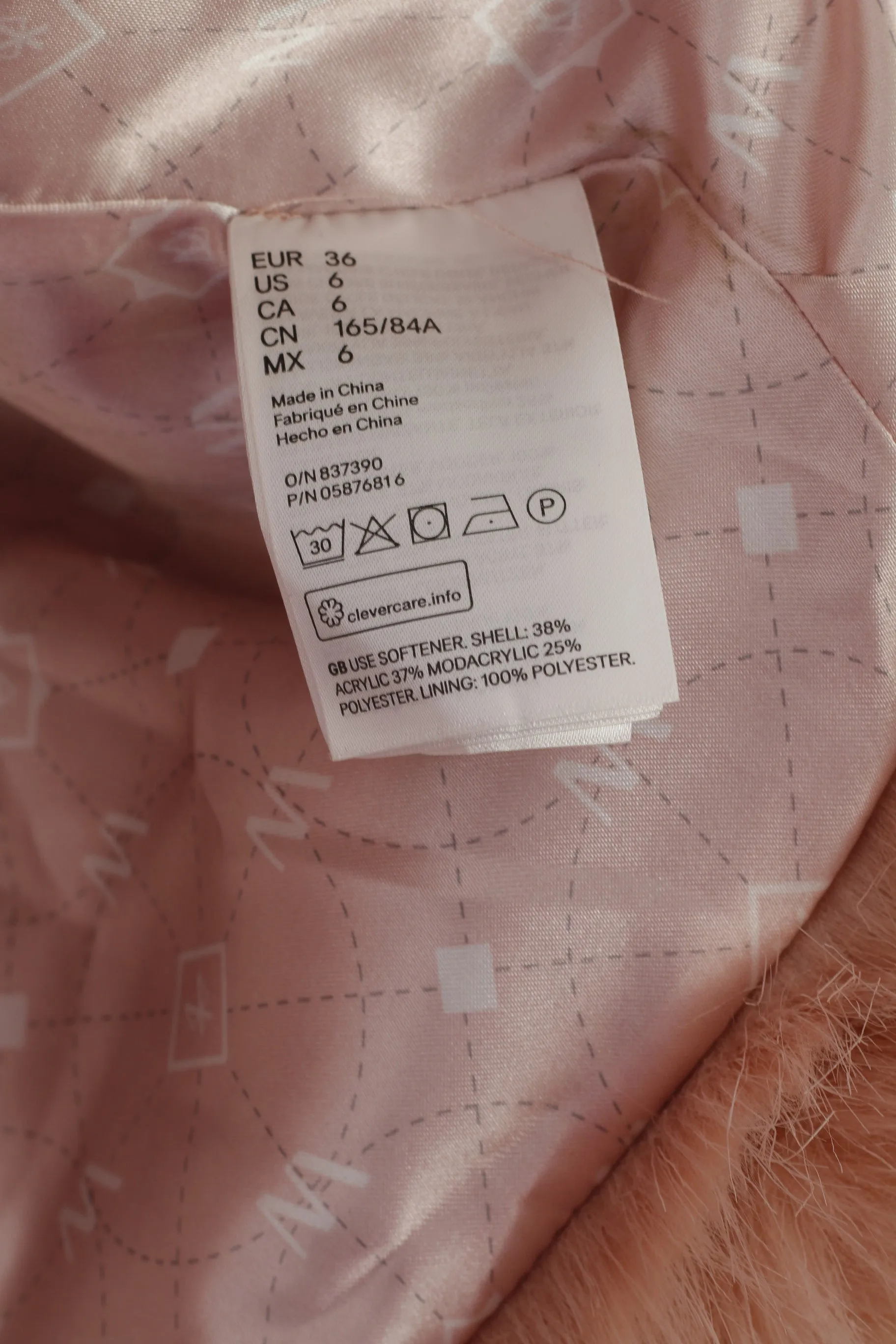 H&M Nicki Minay Women 36 S Jacket Oversize Rose Pink Faux Fur Unicorn Glam Top