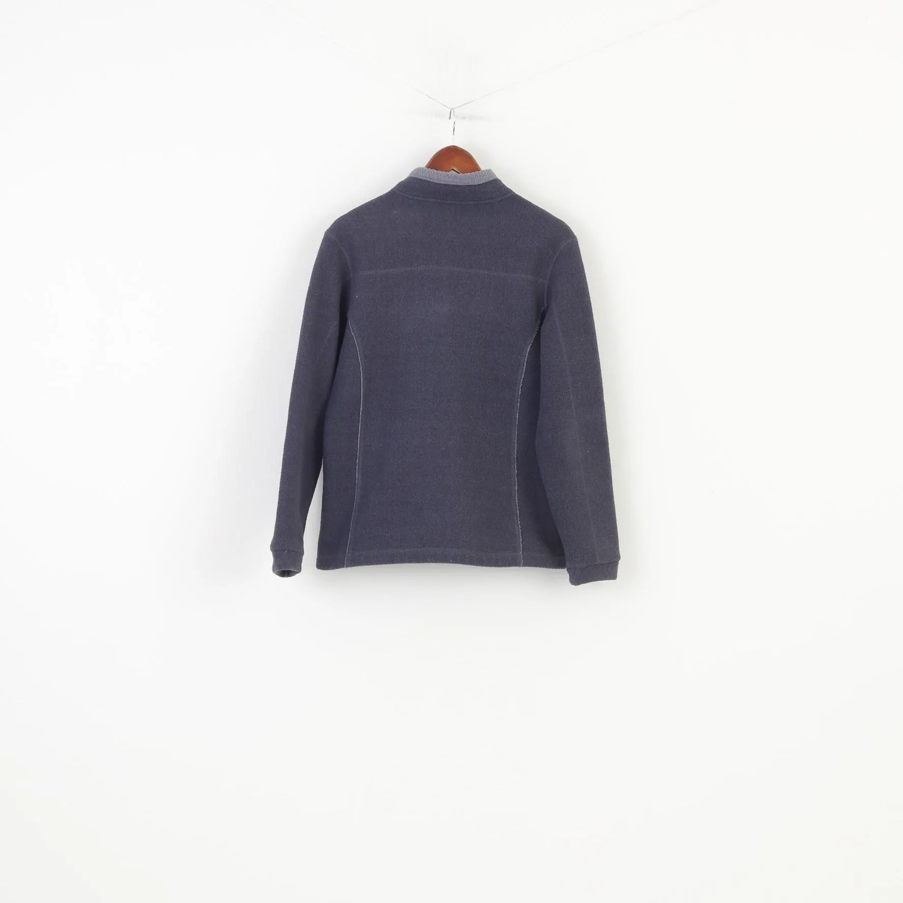 High Technical Men M Fleece Navy Full Zipper Collar Vintage Top