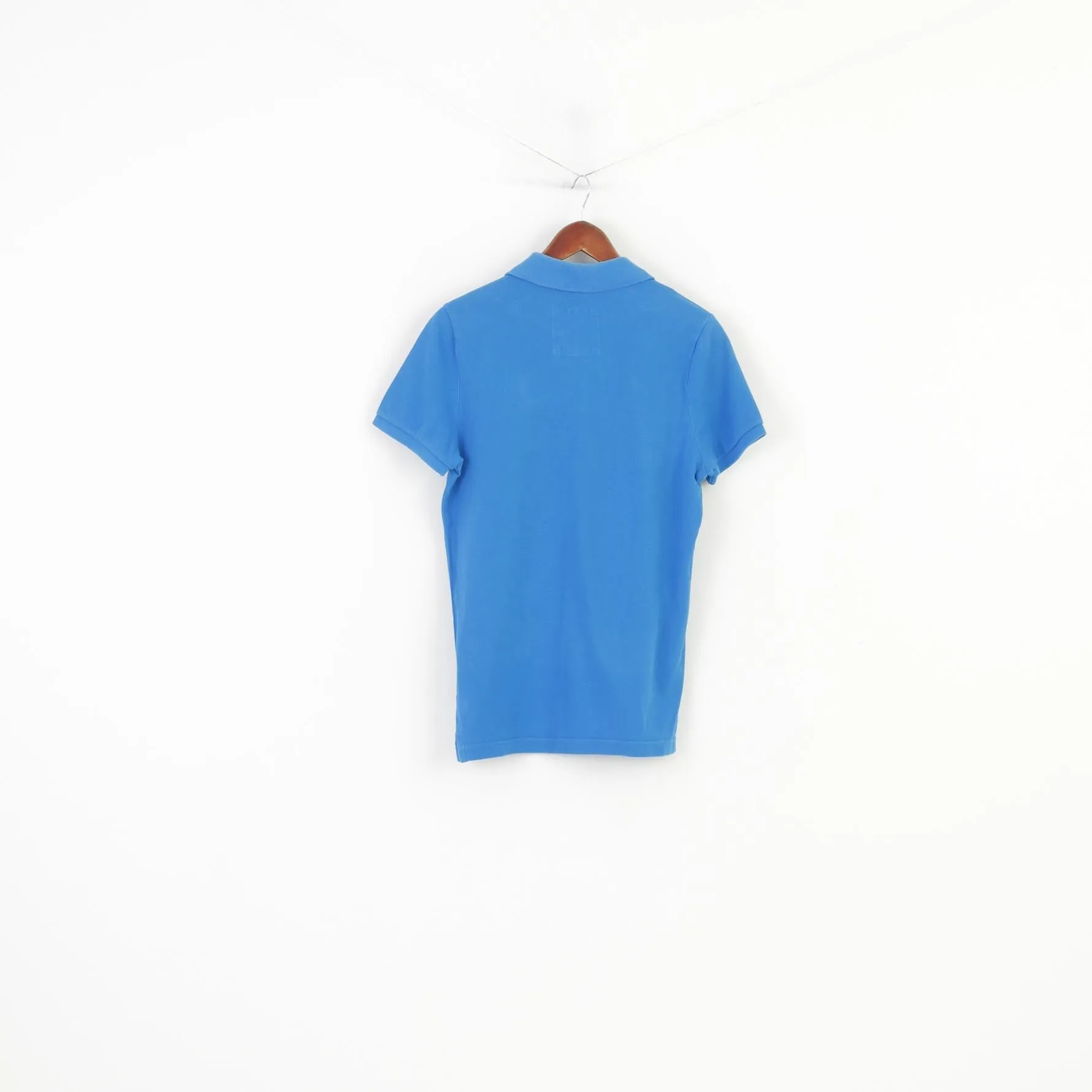 Hollister Men M Polo Shirt Blue Cotton Detailed  Slim Fit Top