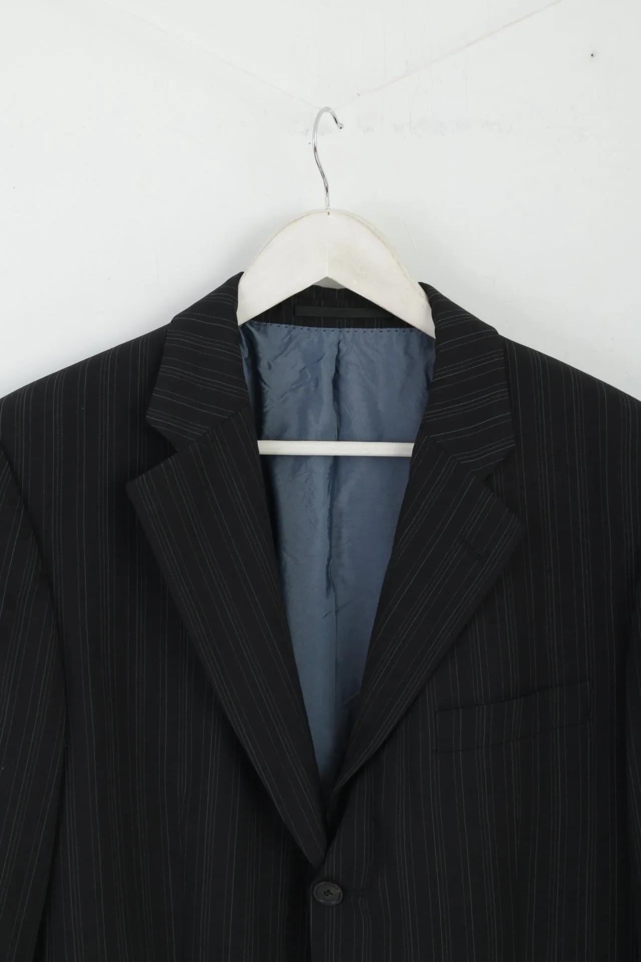 Hugo Boss Men 102 40 Suit Black Striped Wool Elegant Flynn/Vegas