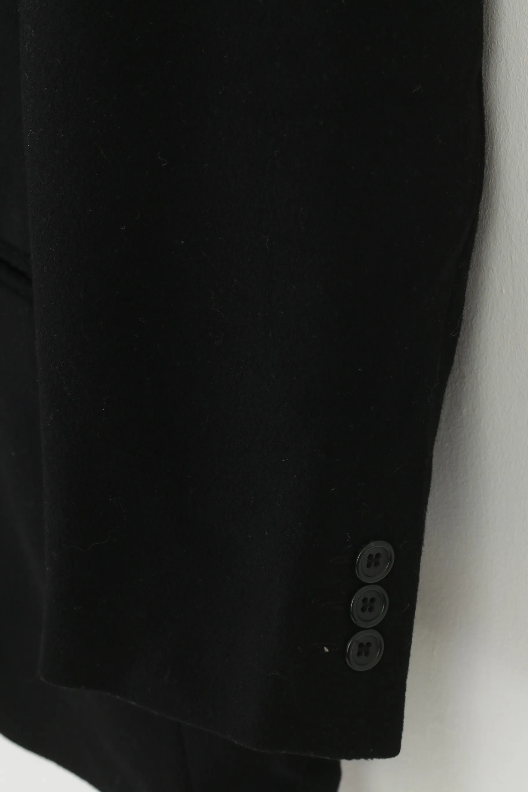 Hugo Boss Men 46 Blazer Black Guattro Cashmere Wool London Vintage Jacket