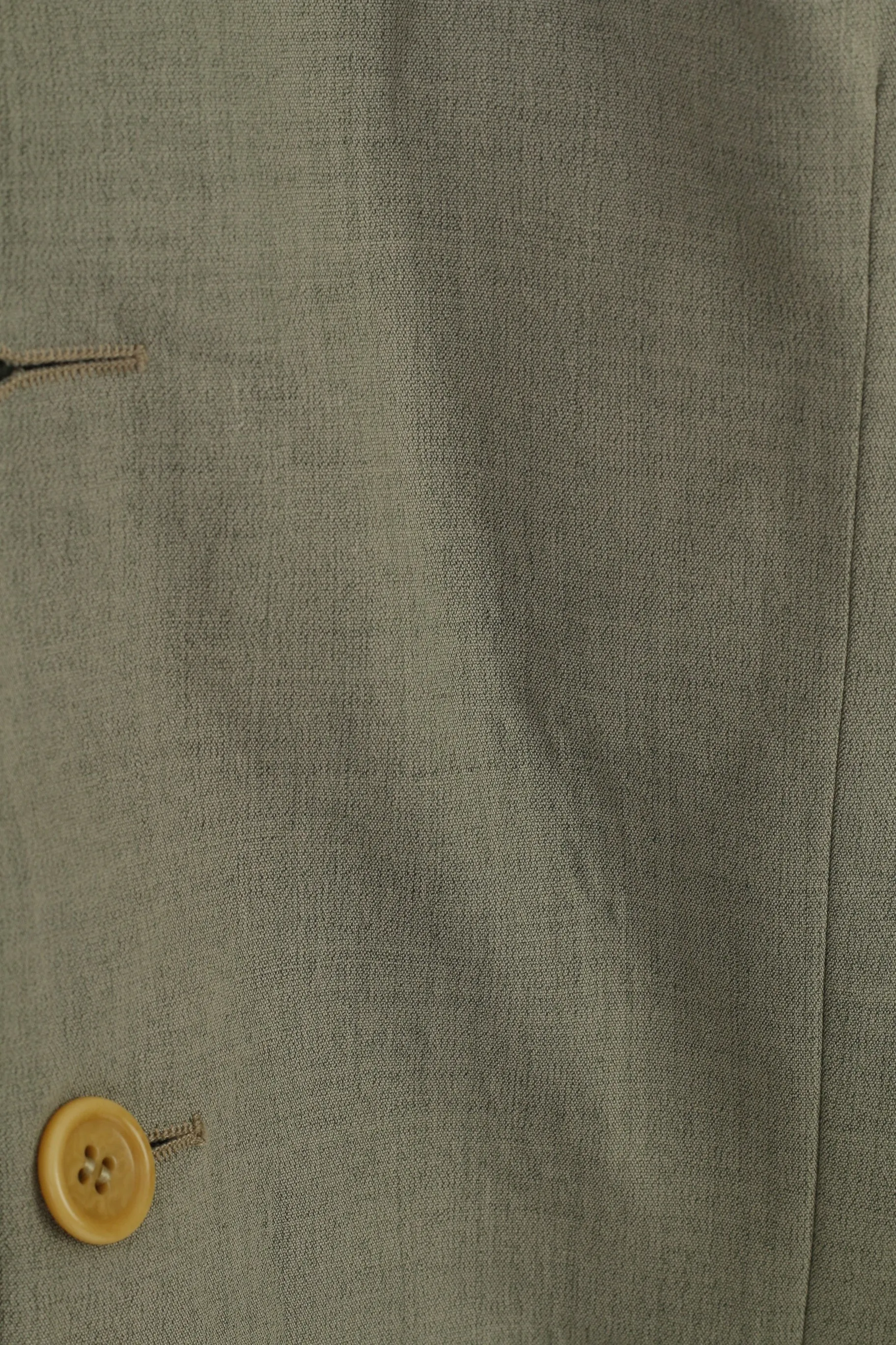 Hugo Boss Men 52 Blazer Green Wool Collar Elegant Shoulder Pads Jacket