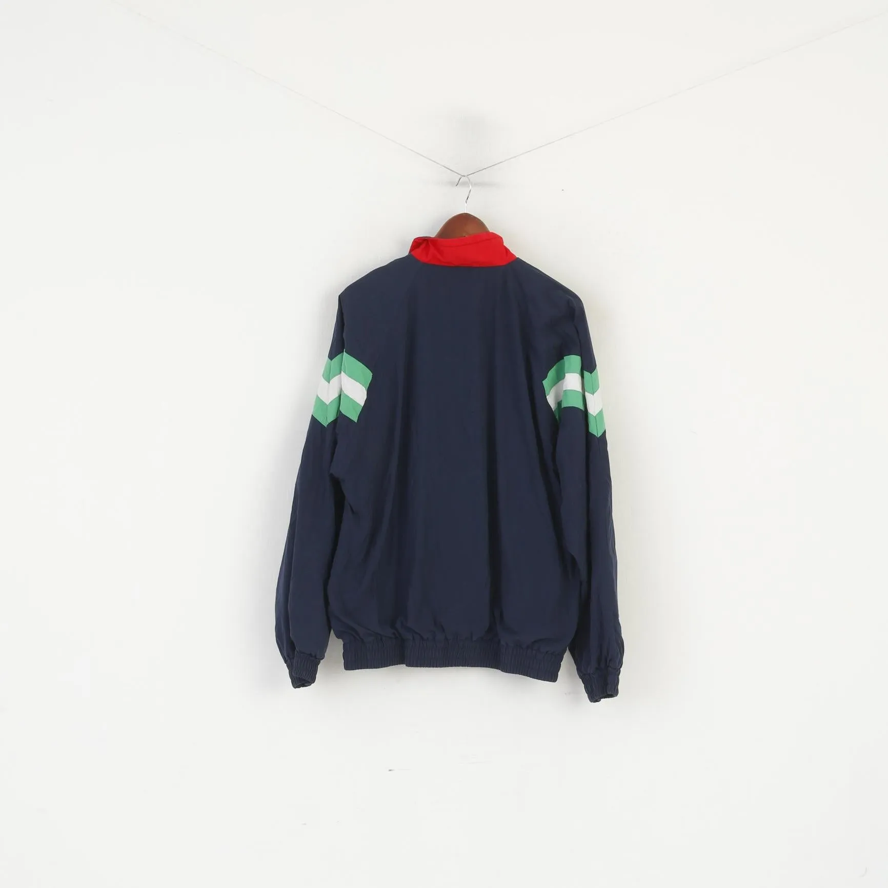 Hummel Men 8 XXL Bomber Jacket Navy Vintage 90s Full Zipper Sportswear Top