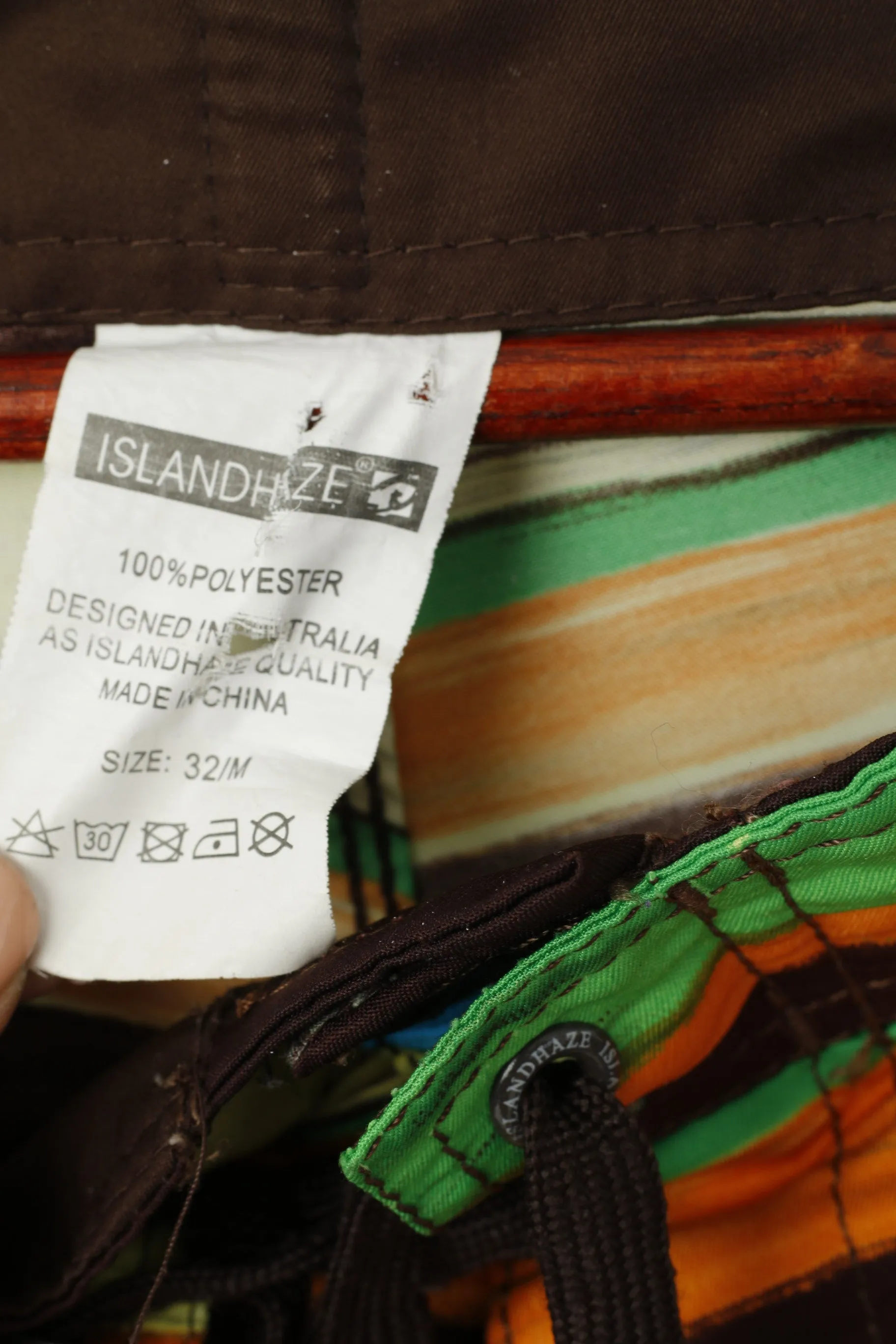 Islandhaze Men 32 M Shorts Multicolor Striped Summer Beach Bermuda