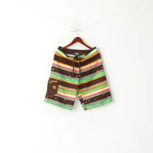 Islandhaze Men 32 M Shorts Multicolor Striped Summer Beach Bermuda