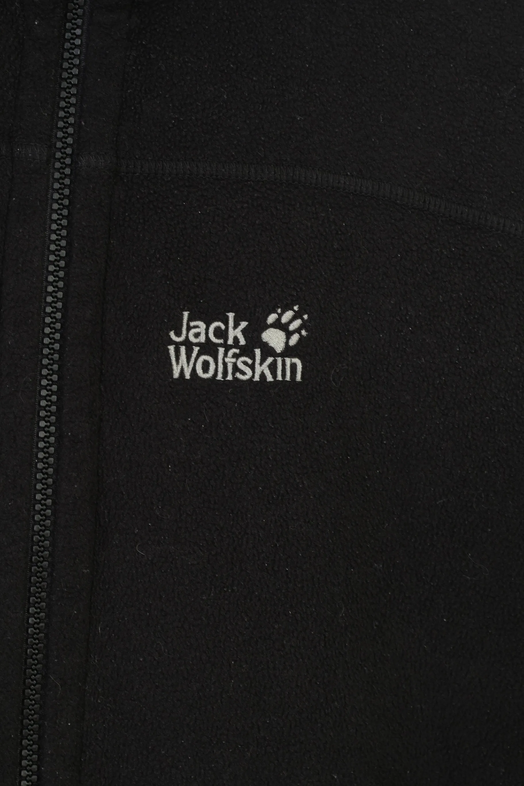 Jack Wolfskin Men M Fleece Black Full Zipper Vintage Padded Top
