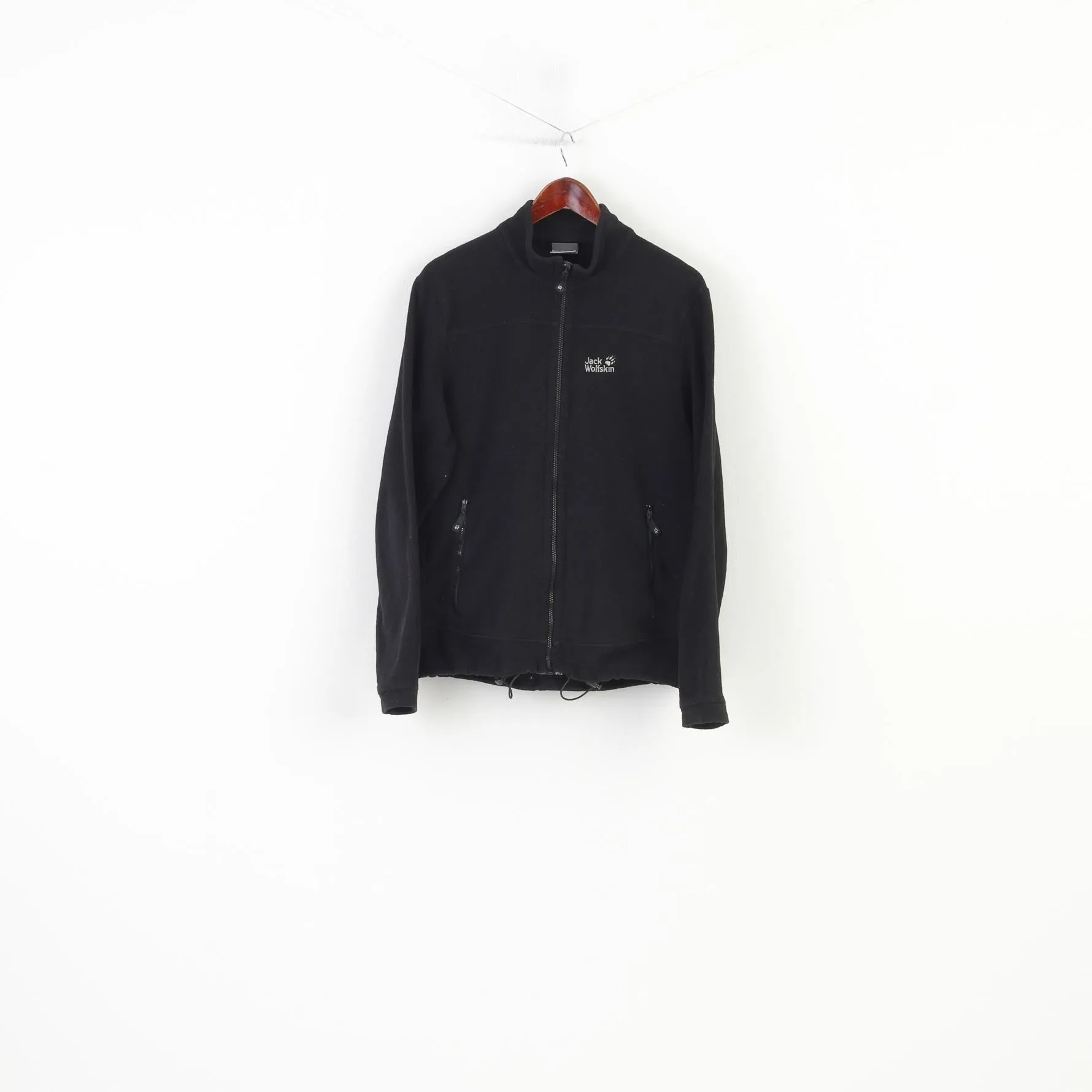 Jack Wolfskin Men M Fleece Black Full Zipper Vintage Padded Top