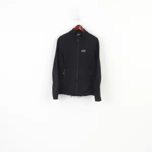 Jack Wolfskin Men M Fleece Black Full Zipper Vintage Padded Top