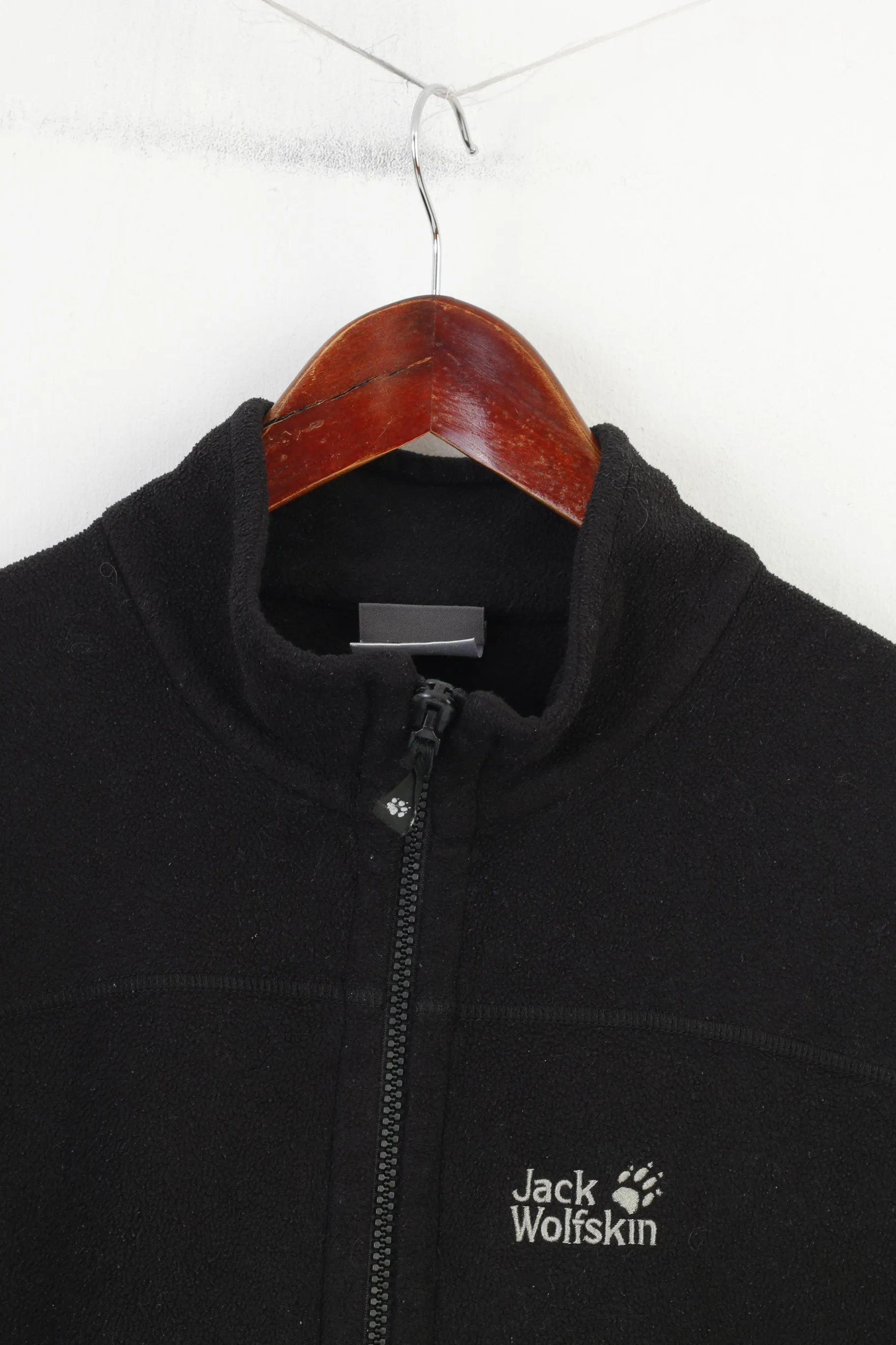 Jack Wolfskin Men M Fleece Black Full Zipper Vintage Padded Top
