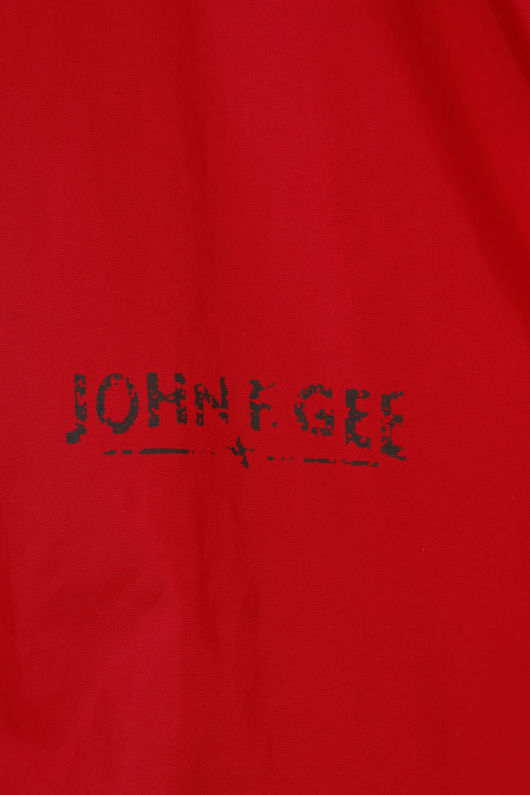 John F.Gee Men 3XL Jacket Red Full Zipper Hood Vintage Oldschool 90s Top