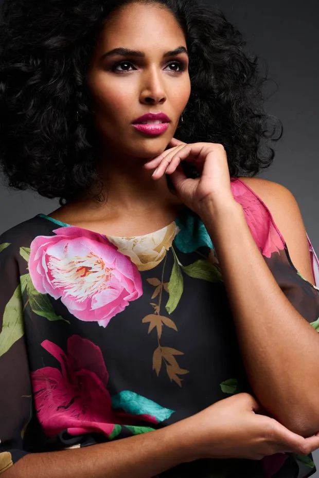 Joseph Ribkoff - Overlay Black/Floral Dress 223748 1 x 10 left