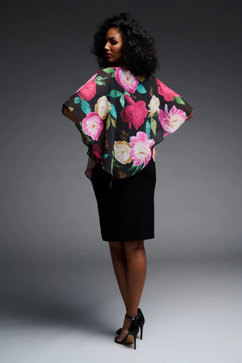 Joseph Ribkoff - Overlay Black/Floral Dress 223748 1 x 10 left