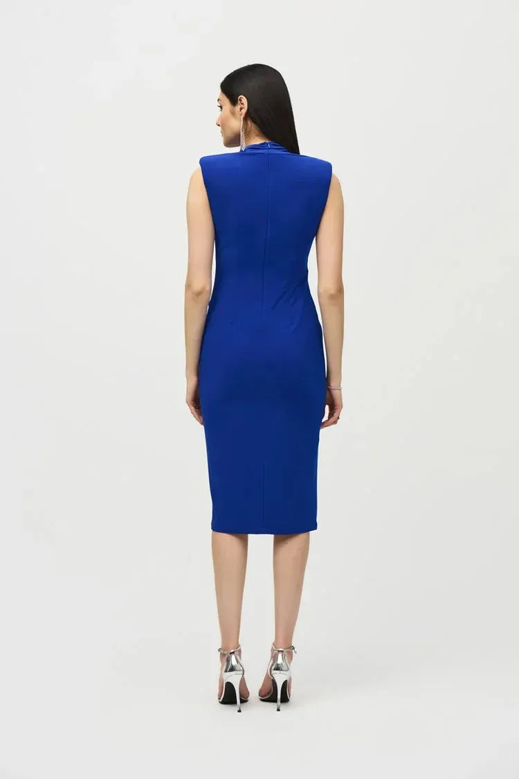 Joseph Ribkoff - Silky Knit Sleeveless Wrap Dress - 242711 - Ocean Blue