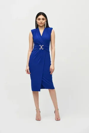 Joseph Ribkoff - Silky Knit Sleeveless Wrap Dress - 242711 - Royal Sapphire