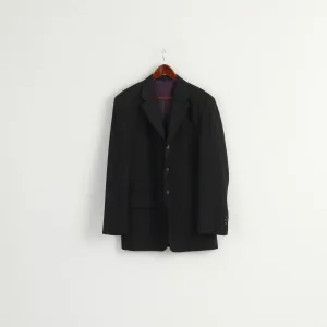 Katharine Hamnett Men 42 Blazer Black Wool Single Breasted Vintage Jacket