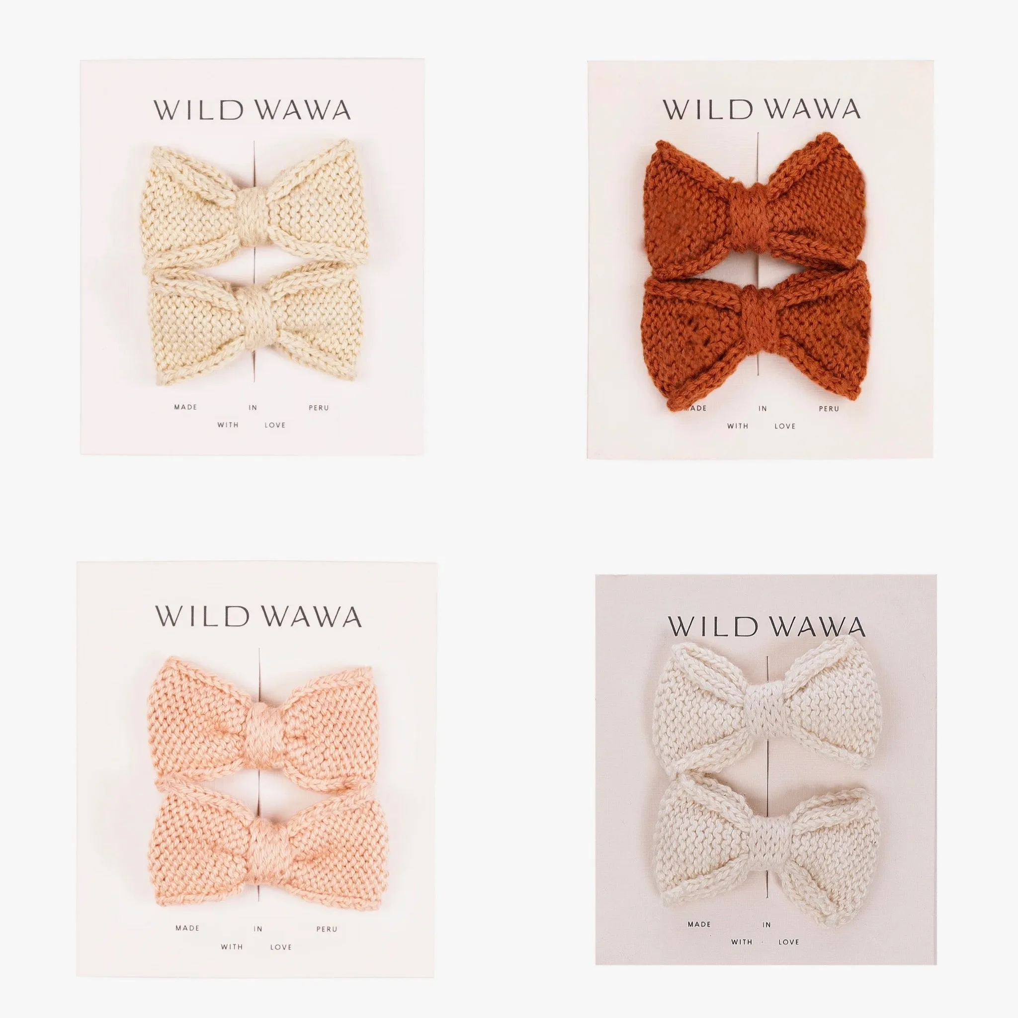 Knitted Bow Clip Set