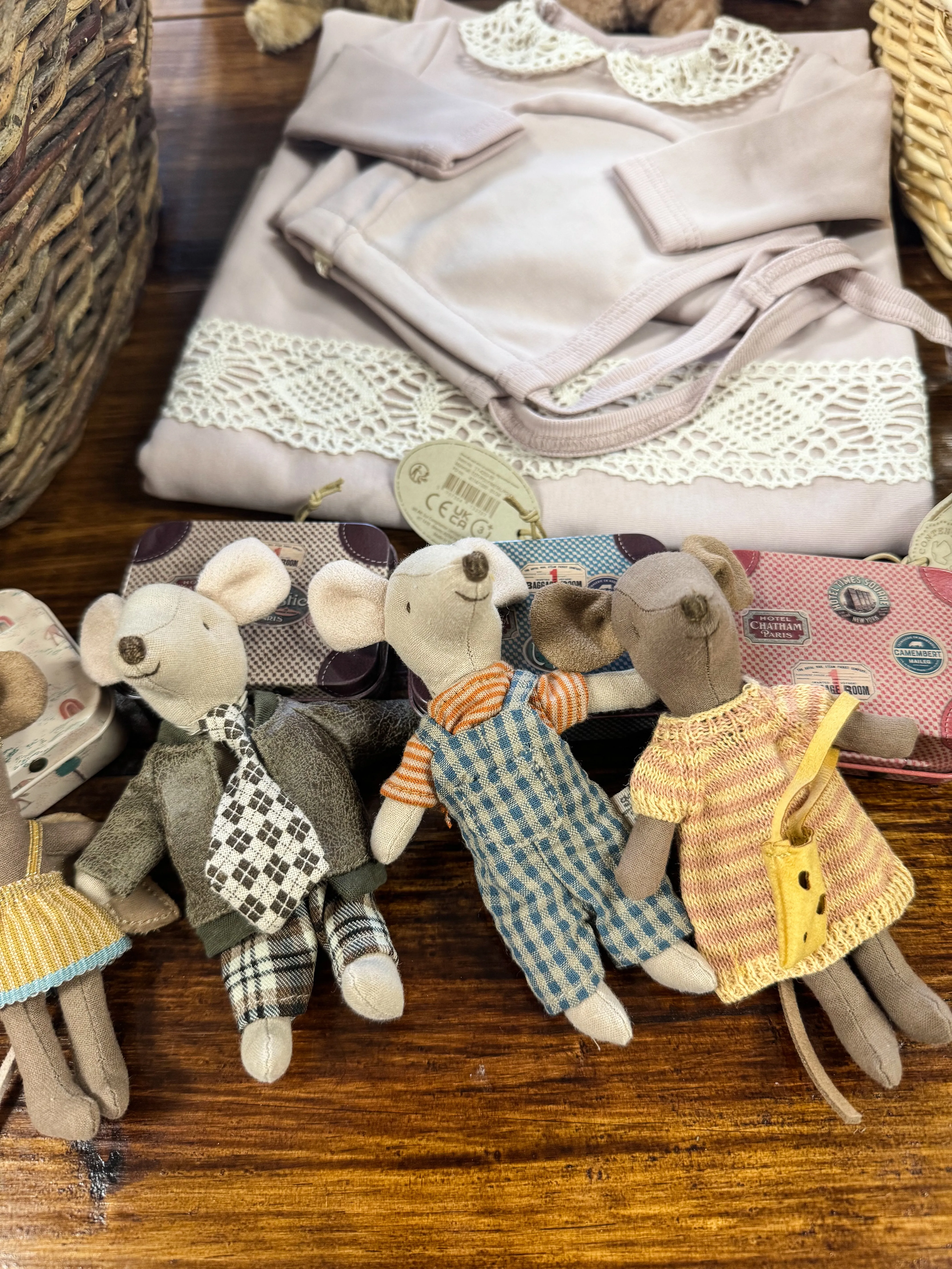Knitted Dress & Bag in Suitcase, Mouse - Big Sister