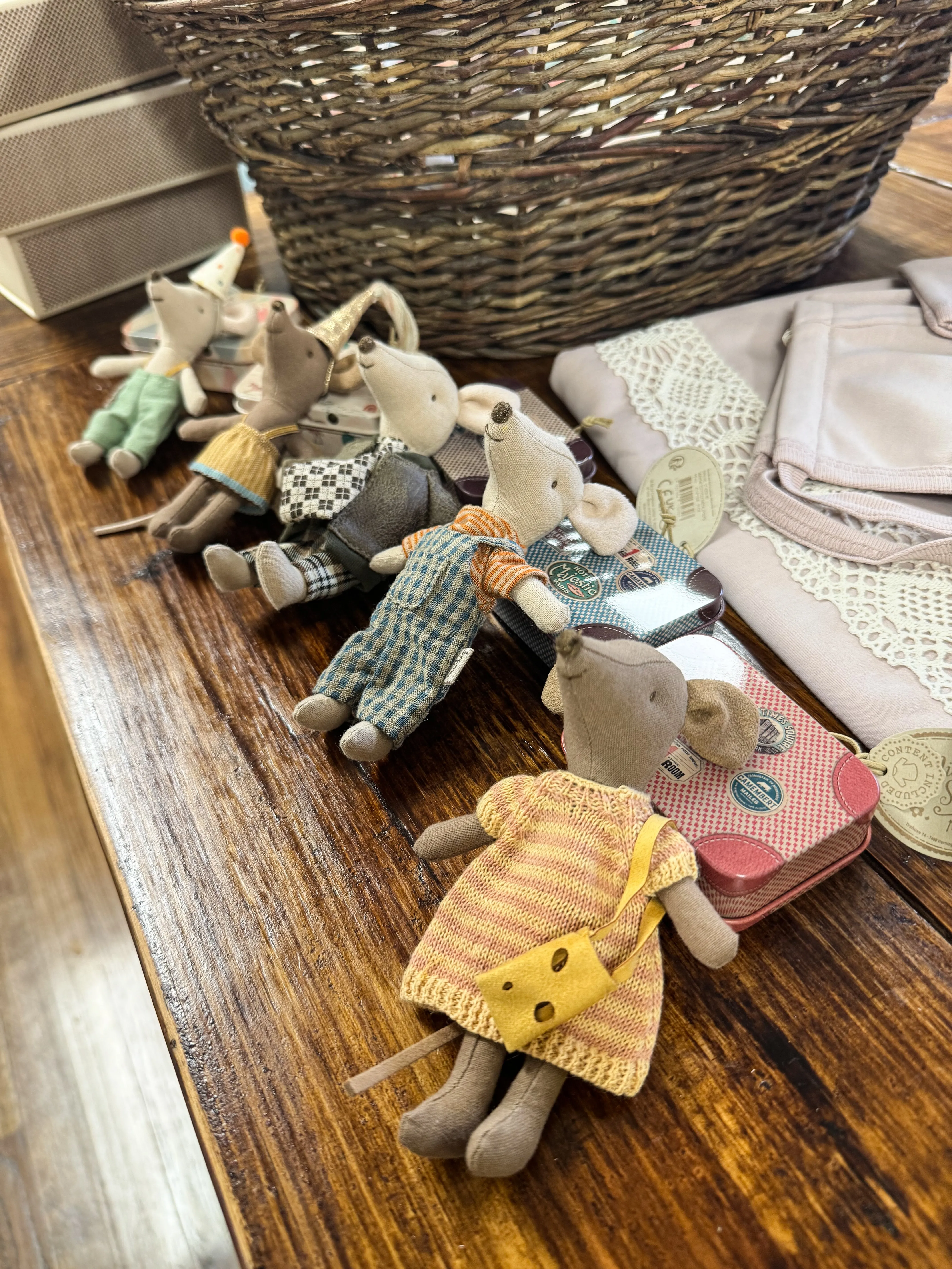 Knitted Dress & Bag in Suitcase, Mouse - Big Sister