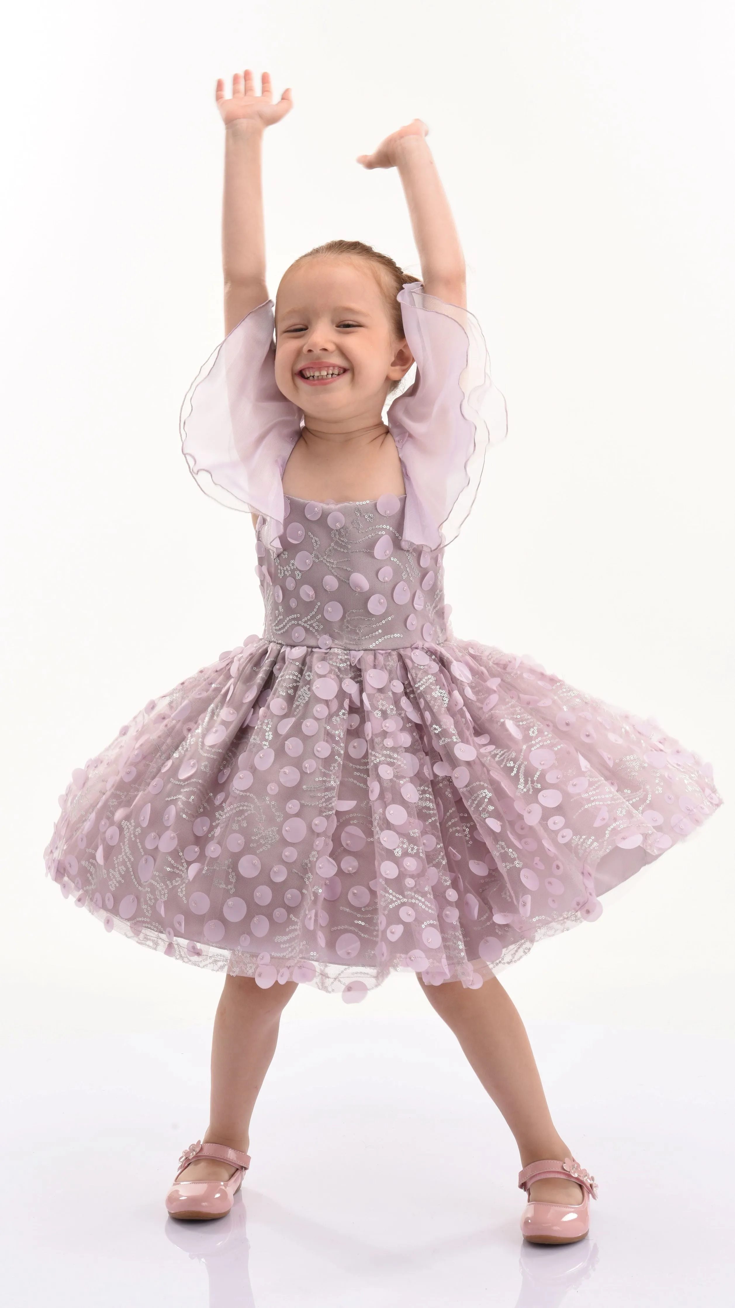Lavender Jolene Polka Dot Applique Dress