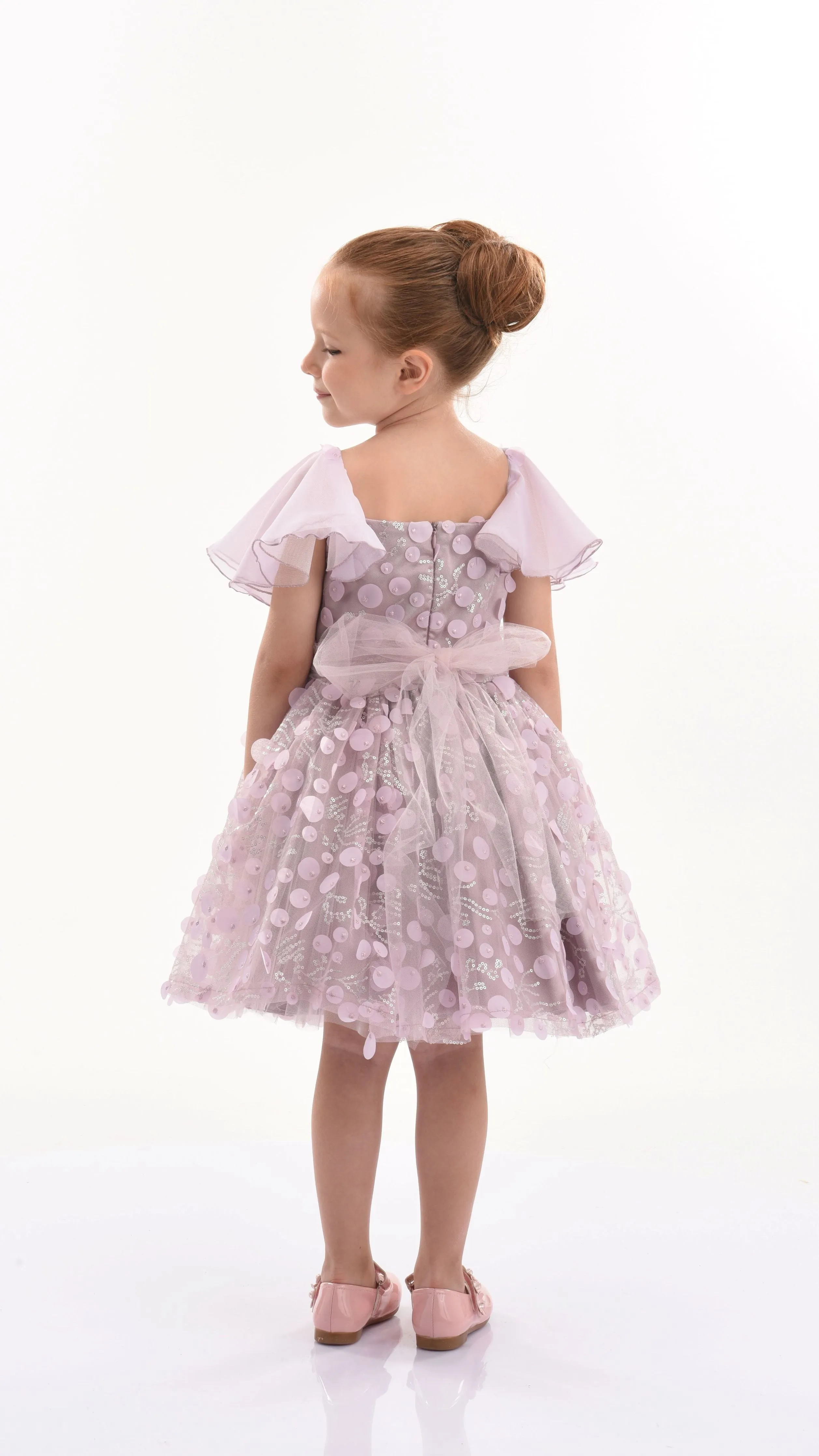 Lavender Jolene Polka Dot Applique Dress